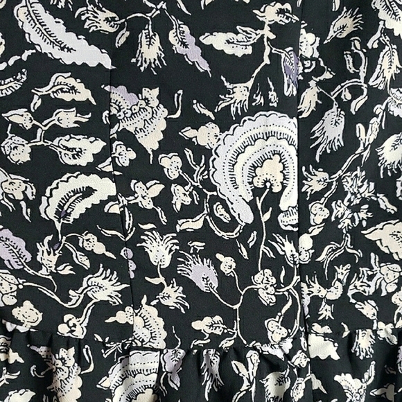 NWOT Ann Taylor Floral Midi Dress Flutter Sleeve Black White Whymsical Classic - Picture 11 of 12